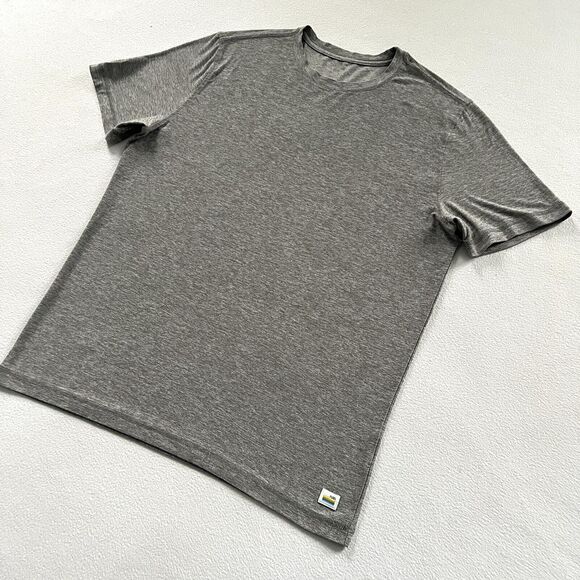 Vuori Men Solid Gray Strato Tech Tee Short Sleeve Performance Crew Shirt V126 S - Picture 2 of 6